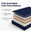 Greaton, 5-Inch Medium Firm Water Resistance Nylon Vinyl Foam Mattress, Noiseless, Soft Cloud Feeling, Body Heat Reflection, Good for Hospital and Camp, California King, Blue view 3