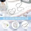 Table Place Card Holders 40pcs Double Heart Shape Metal Memo Holder Photo Clip Stand Birthday Party Home Decoration For Wedding Party Buffet Reception(Silver) view 4