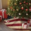 Christmas Tree Skirt,USA Flag Stars and Stripes Xmas Tree Skirts Ornaments for New Year Holiday Party Decor,Independence Day Patriotic Christmas Tree Mat view 2