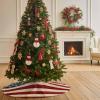 Christmas Tree Skirt,USA Flag Stars and Stripes Xmas Tree Skirts Ornaments for New Year Holiday Party Decor,Independence Day Patriotic Christmas Tree Mat view 3