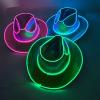 Disco LED Cowboy Cowgirl Hat Glowing Light Cap Bride Bridal Shower Party Supplies Bar Flashing Neon Hat-B04 LED- view 2