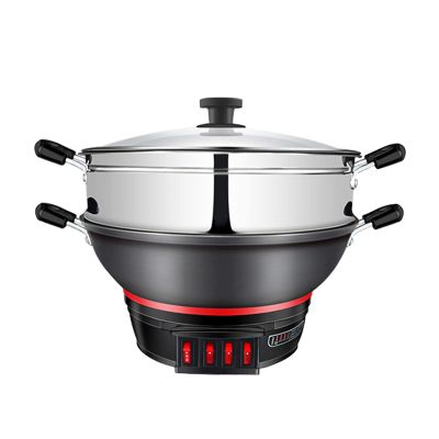 Electricity Heat Pan, Cooking Stew Integrated Electric Steamer, Multi-Function Household Cast Iron Electric Pan