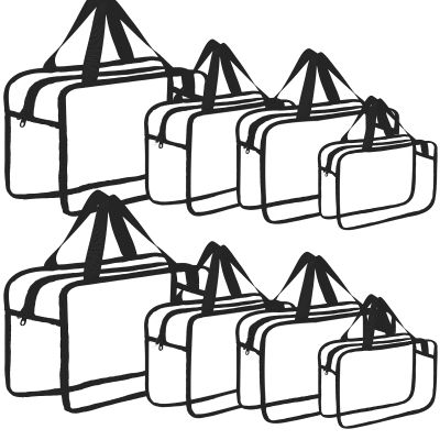 8pcs 2+2+2+2 Extra large color Toy Storage Bags with Zipper and Labels, Clear PVC Waterproof Toy Organizers Bags for Board Games, Puzzles Pieces, Building Blocks, Handmade Accessories