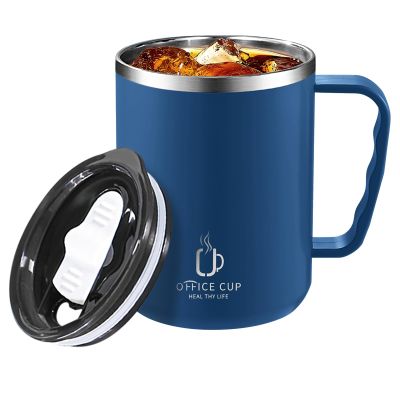 17 oz Travel Coffee Mug, Stainless Steel Vacuum Insulated Thermal Tumbler with Lid & Handle,Double Walled Travel Tumbler Insulated Coffee Cups for Hot Cold Drink (Blue)