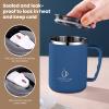 17 oz Travel Coffee Mug, Stainless Steel Vacuum Insulated Thermal Tumbler with Lid & Handle,Double Walled Travel Tumbler Insulated Coffee Cups for Hot Cold Drink (Blue) view 3