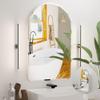 Arched Bathroom Medicine Cabinet with Mirror, No Assembly Needed, Recessed or Surface Mount Wall Storage Cabinet, Mirror Cabinet with Tissue Slot & 2X Magnifying Mirror (Bevel, 31.5"H x 19.7"W) view 1