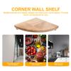 BESPORTBLE Fan Shaped Oak Corner Shelf Wall-Mounted Storage Rack with Rounded Edges Clapboard for Kitchen Bedroom Living Home Organization view 3