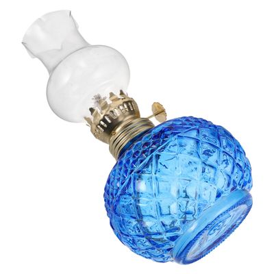 DIYEAH Vintage Kerosene Oil Lamp for Indoor Use with Glass Chimney Adjustable Flame Emergency Lighting Decorative Rustic Lamp for Living Bedroom Meditation and Power Outages