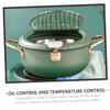 Japanese Style Stainless Steel Deep Frying Pot with Splash Design and Temperature Control Non Stick Tempura Fryer for Home Kitchen Green Pan for Oil Drainage and view 2