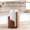 Mountain Paper Towel Holder Countertop with Natural Mango Wood Base & Sturdy Iron Holder - Effortless One-Hand Tearing for Jumbo & Mega Rolls, No Assembly Needed (Brown) view 2