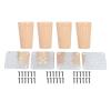 Aurovibe Round d Furni Legs, Wood Sofa Feet Replacement, Exquisite Handcrafted Rubber Wood Legs with Non Slip Pads, formchair Cabinet Table Pew Bed, Stylish Home r view 1