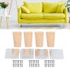 Aurovibe Round d Furni Legs, Wood Sofa Feet Replacement, Exquisite Handcrafted Rubber Wood Legs with Non Slip Pads, formchair Cabinet Table Pew Bed, Stylish Home r view 3