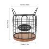 AUNMAS Coffee Pod Storage Basket, Modern Minimalist Large Capacity Iron Wire Coffee Pod Holder With Weighted Wooden Base For Home Cafe Bar (Black) view 2