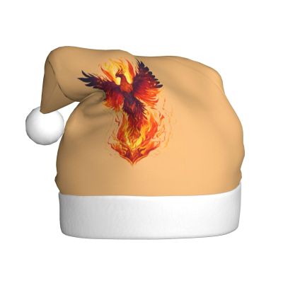 LIXLZH Phoenix Print Adult Unisex Christmas Hat Trim And Ball Festive For Xmas Party Holiday Headwear