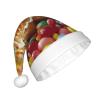 LIXLZH Gingerbread Man Candy Print Adult Unisex Christmas Hat Trim And Ball Festive For Xmas Party Holiday Headwear view 2
