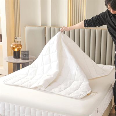 6-Sided Full Zipped Mattress Cover Customizable Quilted Mattress Slipcover Zip Up Bed Fitted Sheet Double/Single/King Topper Washable Anti-dust 360Total Encasement Protector(Color4,200x210x25cm)