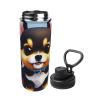 18oz Sports Insulated Water Bottle,Card Love Fancy Puppy Stainless Steel Travel Thermal Mug With Handle,Reusable Leak Proof Sports Insulated Kettle view 2