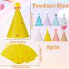 Zelphvt 8PCS Mini Birthday Hats for Stuffed Animals Dog Cat Party Hats with Pom Poms Cute Small Stuffed Animal Birthday Party Hat for Kittens Rabbits, Small Dogs view 2