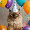 Zelphvt 8PCS Mini Birthday Hats for Stuffed Animals Dog Cat Party Hats with Pom Poms Cute Small Stuffed Animal Birthday Party Hat for Kittens Rabbits, Small Dogs view 3