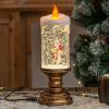 Whltzf Portable Snow Globes LED Desk Night Light Shape Swirling Glitter Christmas Lamp Decoration for Party Shape Swirling Glitter Lamp view 2