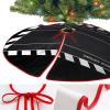 Christmas Movie Clapboard Tree Skirt 36" Soft Xmas Tree Mat Cover with Red Trim & Rope Tie, 30/36/48 Inch for for 3-7 Ft Trees Indoor Outdoor Home Party Farmhouse Holiday Ornaments Decorations view 3