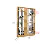200cm/78.7in Height Floor to Ceiling Wall Post Partitions Screens,Modern Wooden Slats Privacy Screens Room Partition,with Open Storage Space,for Teahouse/Coffee Shop(A,140cm/55.1in) view 2
