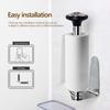 NUOBESTY Stainless Steel Paper Towel Holder Vertical Kitchen Organizer Multi-Functional Cling Wrap Storage Bathroom Accessories Easy-Clean Stylish Rack view 2