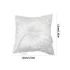 RSHuiOUXX Handmade Beads Tulle Rings Pillow for Weddings with Lace Appliques and Bowknot Decoration Fabric Rings Holder view 4