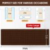 Accumtek Extra Large Waffle Bath Mat, 6'x2' Brown, Super Absorbent Non-Slip Quick Dry Bathroom Rugs with Tassels, Machine Washable Ultra Soft Boho Bath Rugs for Floor, Toilet Mats Boho Farmhouse Decor view 2