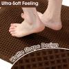 Accumtek Extra Large Waffle Bath Mat, 6'x2' Brown, Super Absorbent Non-Slip Quick Dry Bathroom Rugs with Tassels, Machine Washable Ultra Soft Boho Bath Rugs for Floor, Toilet Mats Boho Farmhouse Decor view 4