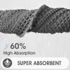 ACCUMTEK Extra Large Waffle Bath Mat, 6'x2' Grey, Super Absorbent Non-Slip Quick Dry Bathroom Rugs with Tassels, Machine Washable Ultra Soft Boho Bath Rugs for Floor, Toilet Mats Boho Farmhouse Decor view 3