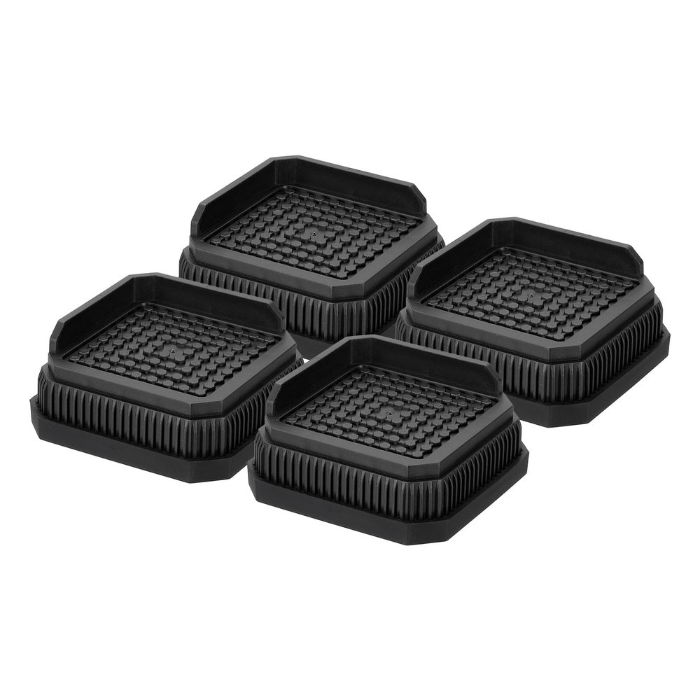 uxcell Bed Risers, Square Heavy Duty Stackable Lift Block to 1 Inch Plastic Furniture Risers for Desk, Chair, Table, Sofa Legs, Washing Machine, Refrigerator, Black