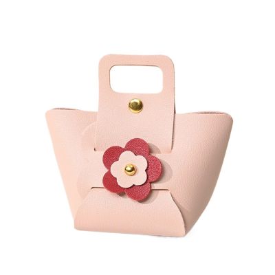 LumaGrove Favour Boxes 10pcs Leather Bags Flower Packaging Bag Wedding Favour Candy Box Mini Handbag(Pink)