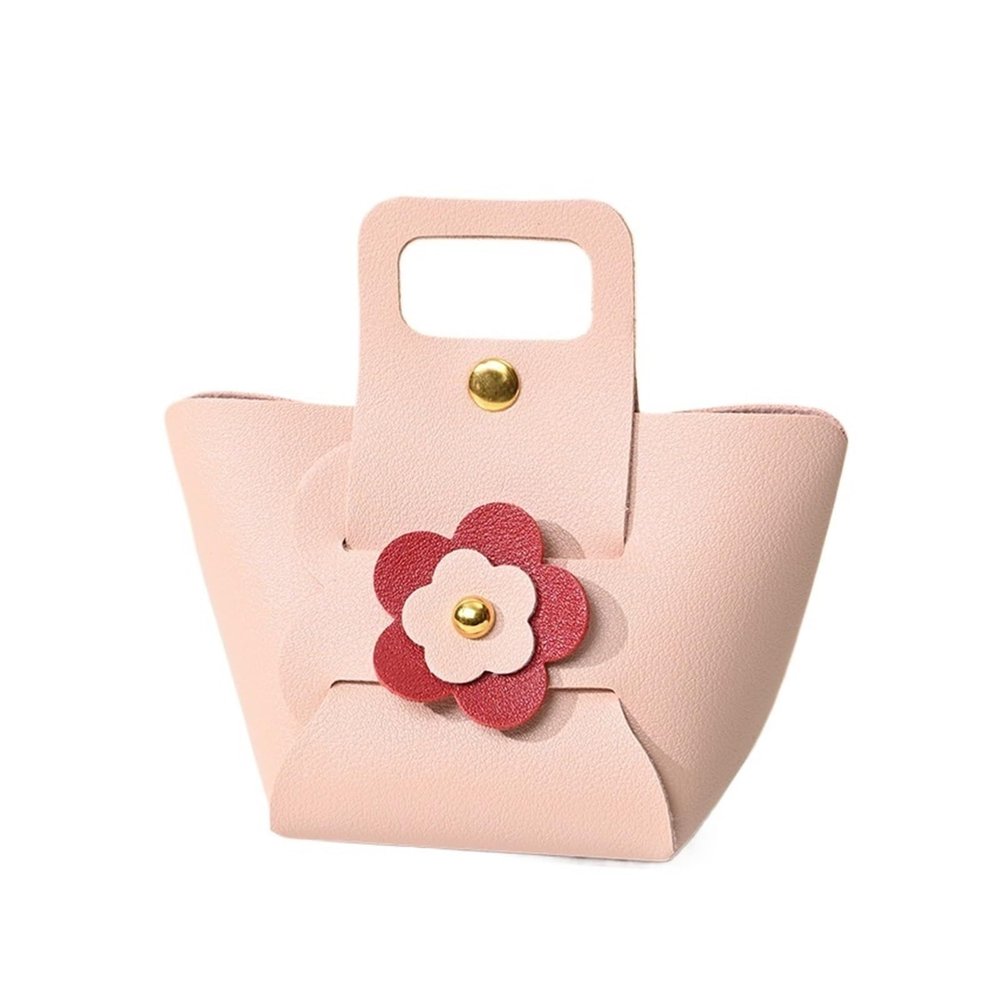 LumaGrove Favour Boxes 10pcs Leather Bags Flower Packaging Bag Wedding Favour Candy Box Mini Handbag(Pink)
