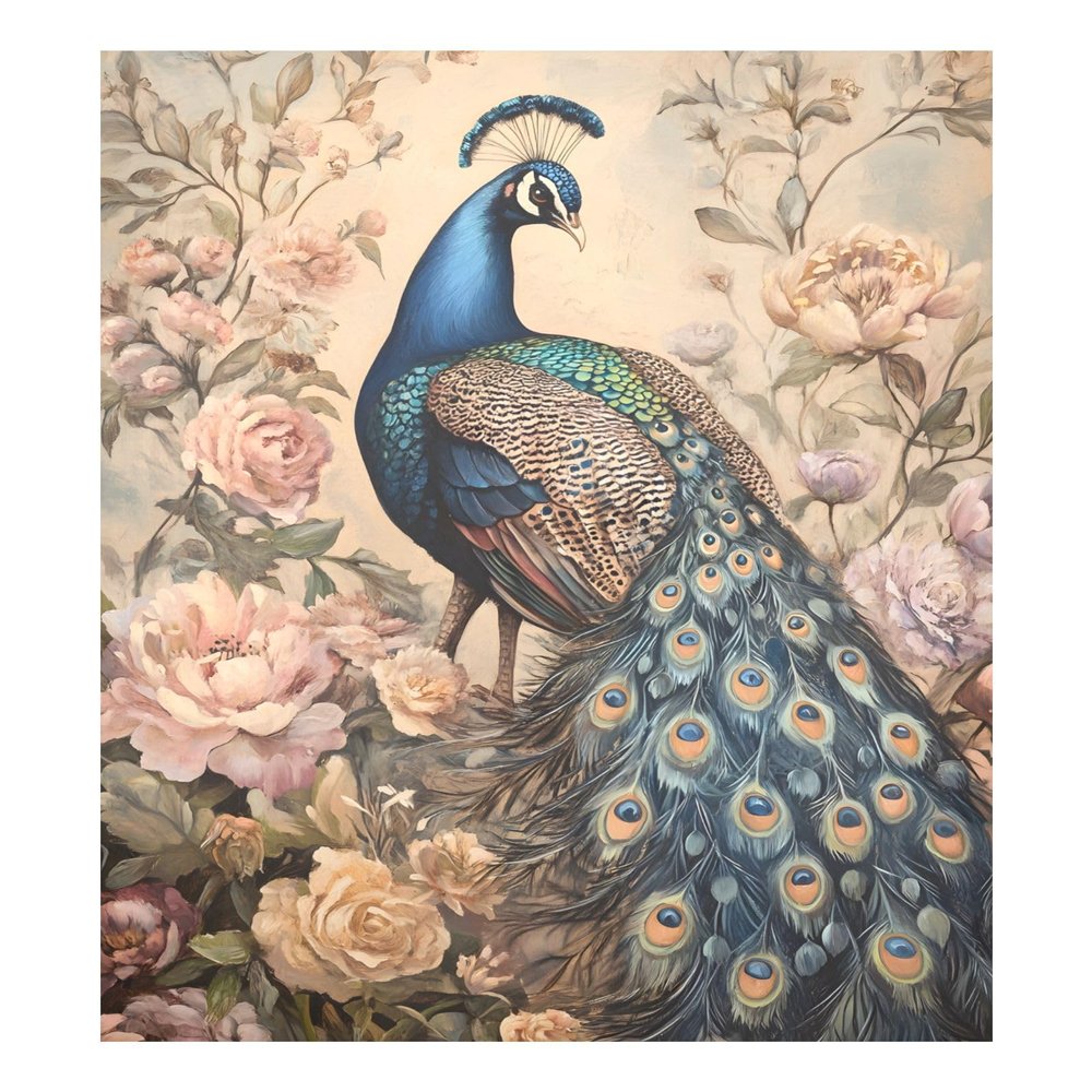 ALAZA Peacock Peony Flower Floral Dishwasher Magnet Cover Sticker Decorative Refrigerator Magnet Panel Decal Cover for Home Kitchen Appliance Decor