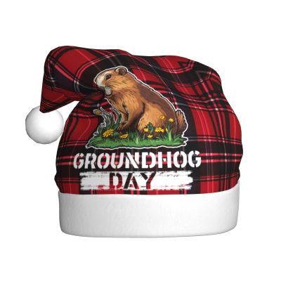 Qauirfe Happy Groundhog Day Christmas Hat For Ultimate Comfort Cheer Festive Celebration