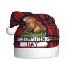 Qauirfe Happy Groundhog Day Christmas Hat For Ultimate Comfort Cheer Festive Celebration view 1