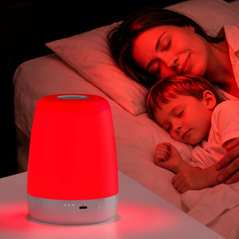XKETA Red-Light Night Light Baby: Red Light Sleep Lamp Aid for Kids & Mom
