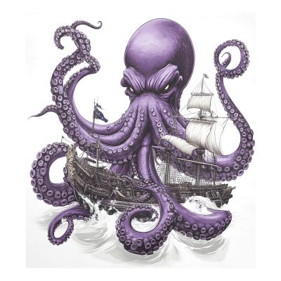 ALAZA Kraken Boat Dishwasher Magnet Cover Sticker Decorative Refrigerator Magnet Panel Decal Cover for Home Kitchen Appliance Decor