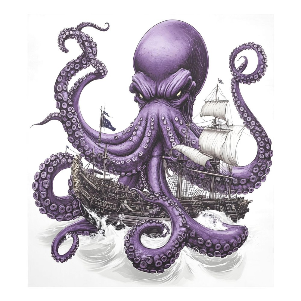 ALAZA Kraken Boat Dishwasher Magnet Cover Sticker Decorative Refrigerator Magnet Panel Decal Cover for Home Kitchen Appliance Decor