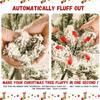 8ft Flocked Christmas Tree with 470 LED Lights G45 Ball Realistic PE PVC Construction Hinged Branches Memory Wire 10 Modes Convenient Foot Control view 2