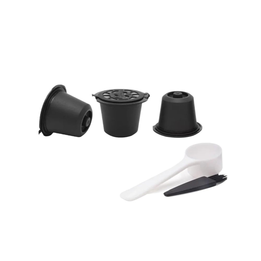 3pcs/lot Reusable Refillable Coffee Capsule FiltersCompatible For Nespresso Filter Pod With Stainless Steel Mesh Kitchen Coffee Cup(3pcs black)