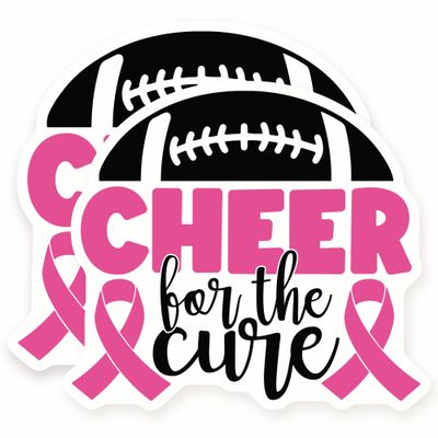 Breast Cancer Magnets - Football Magnets - Cheer for The Cure - 2 Pack Sticks to Fridges, Lockers, Toolboxes & More - Made in USA - AQM9885