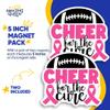 Breast Cancer Magnets - Football Magnets - Cheer for The Cure - 2 Pack Sticks to Fridges, Lockers, Toolboxes & More - Made in USA - AQM9885 view 4