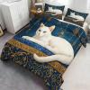 MLWC Cat Comforter Set California King Size, Animal Bedding Set, Animal Cat Duvet Cover with Zipper & Ties, Reversible Bedding & Bedroom Decor, 3 Pieces, 2 Pillow Cases view 2