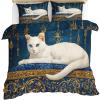 MLWC Cat Comforter Set California King Size, Animal Bedding Set, Animal Cat Duvet Cover with Zipper & Ties, Reversible Bedding & Bedroom Decor, 3 Pieces, 2 Pillow Cases view 3