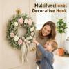 Cup Wreath Hanger for Front Door & Glass - Heavy Duty No-Drill Hooks for Christmas, Thanksgiving & Halloween Decorations view 2