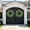 32'' Eucalyptus Wreath for Front Door - Large Artificial Eucalyptus Leaves with White Seeds Greenery Outdoor Wreath for Porch,Window,Farmhouse,Home,Hanging Decor- Spring, Summer, All Seasons (Green)  view 4