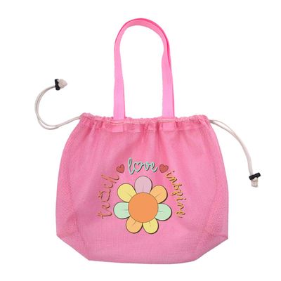 Drawstring Beach Toy Bag Sand Meshes Swimming Pool Shell Collecting Boys And Girls Mesh With Handle Swimming Pool Shell Collecting