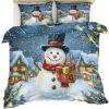GKPLY Christmas Comforter Set Full, Snowman Bedding Set, Rustic Country Duvet Cover, 2 Pillow Cases, Zipper & Ties, Reversible Print Bedding Set & Home Decor view 1